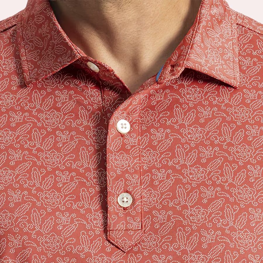 Áo Golf Tay Ngắn FootJoy Wingtip Floral Lisle Self Collar 39484 | Foot