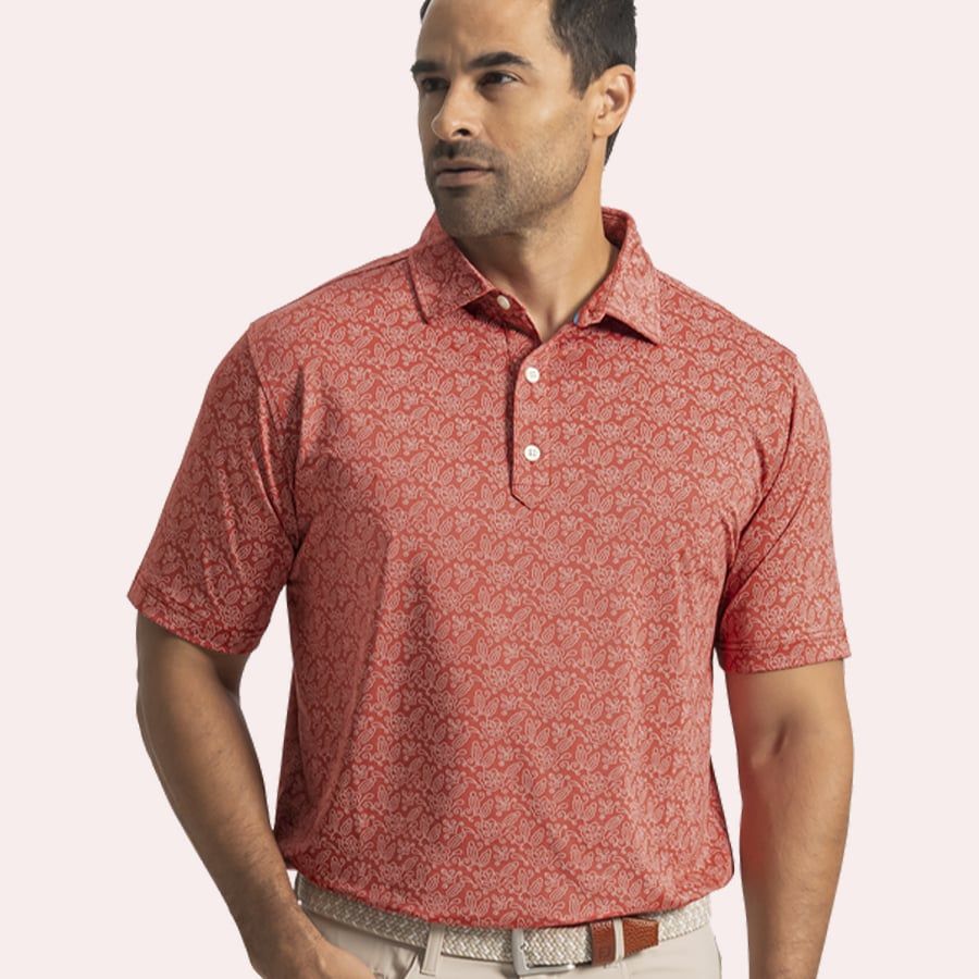 Áo Golf Tay Ngắn FootJoy Wingtip Floral Lisle Self Collar 39484 | Foot