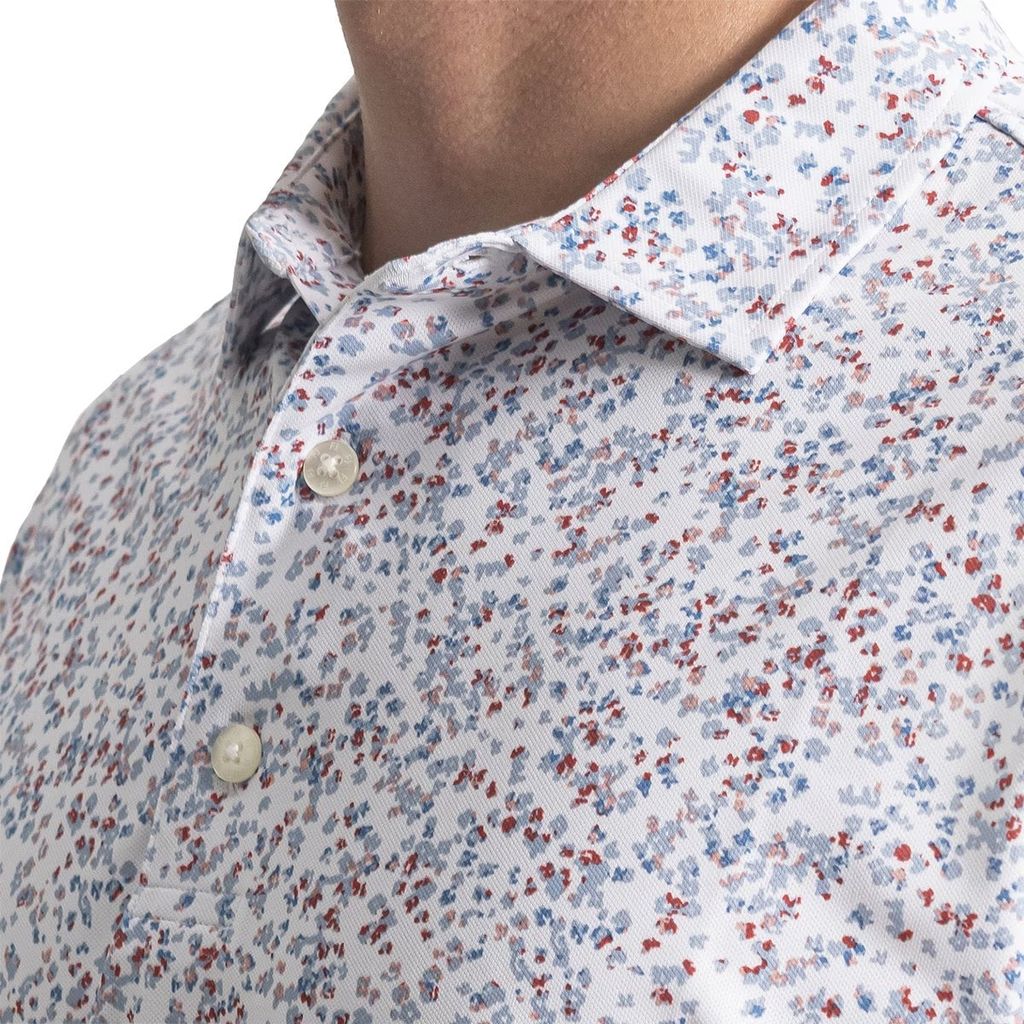 Áo Golf Tay Ngắn FootJoy Watercolor Floral Print Pique Self Collar 394