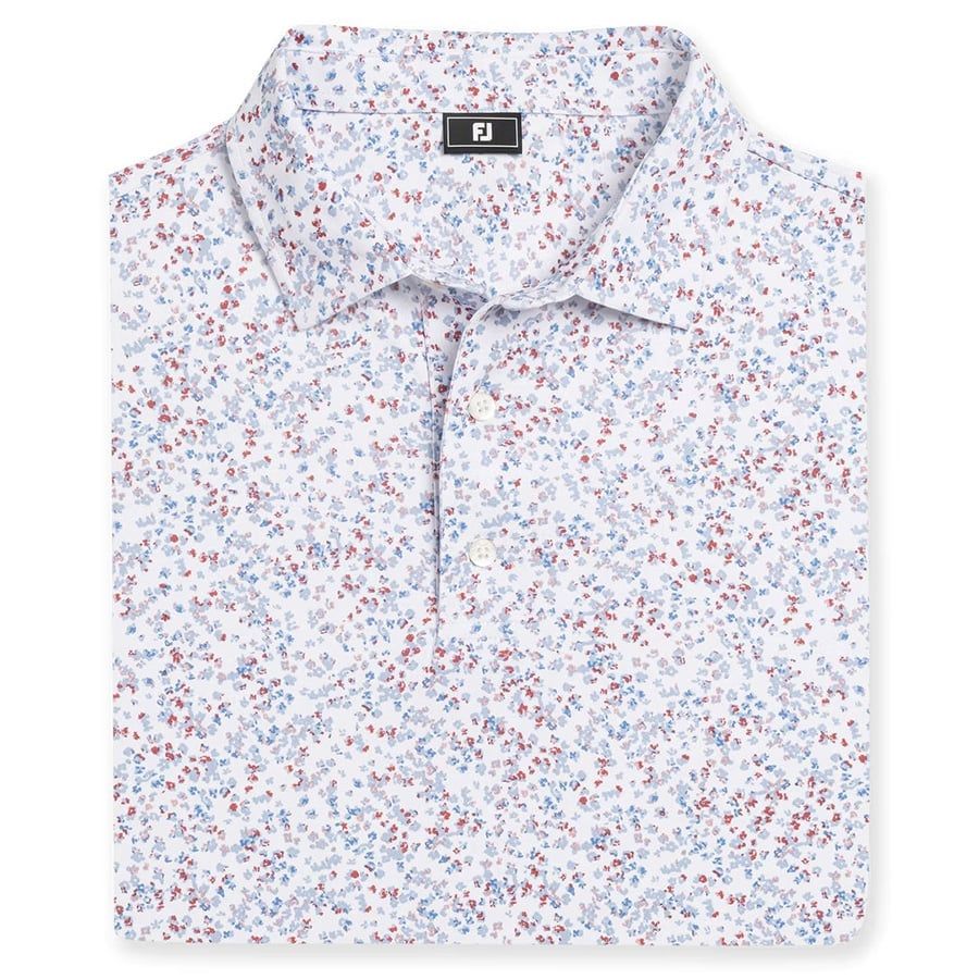 Áo Golf Tay Ngắn FootJoy Watercolor Floral Print Pique Self Collar 394
