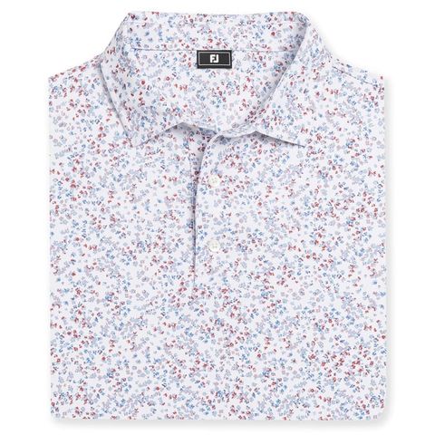 Áo Golf Nam Tay Ngắn Watercolor Floral Print Pique Self Collar 39488 | FootJoy