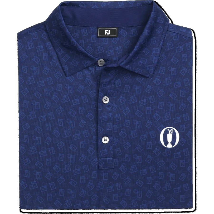 Áo Golf Tay Ngắn FootJoy Eu Fj Stamp Prt Lisle Op Blue 32532 | FootJoy