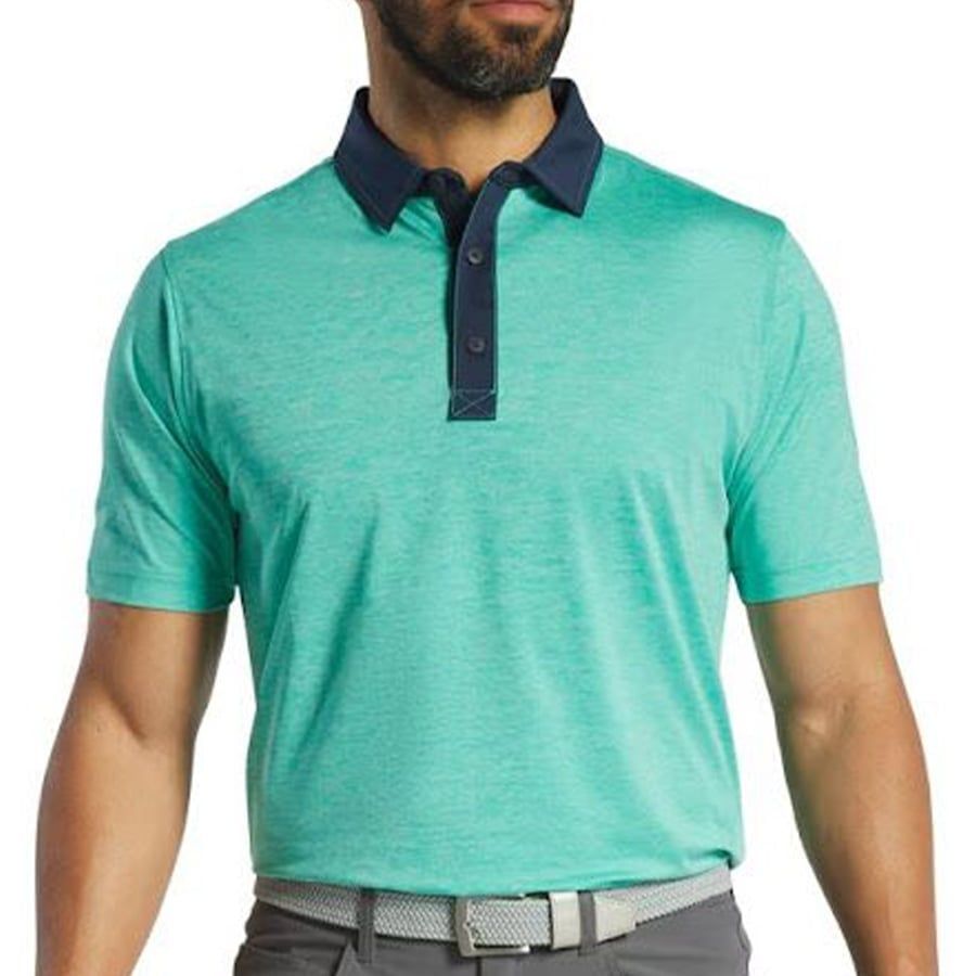 Áo Golf Tay Ngắn FootJoy  Heather Lisle, Solid Self Collar and Placket