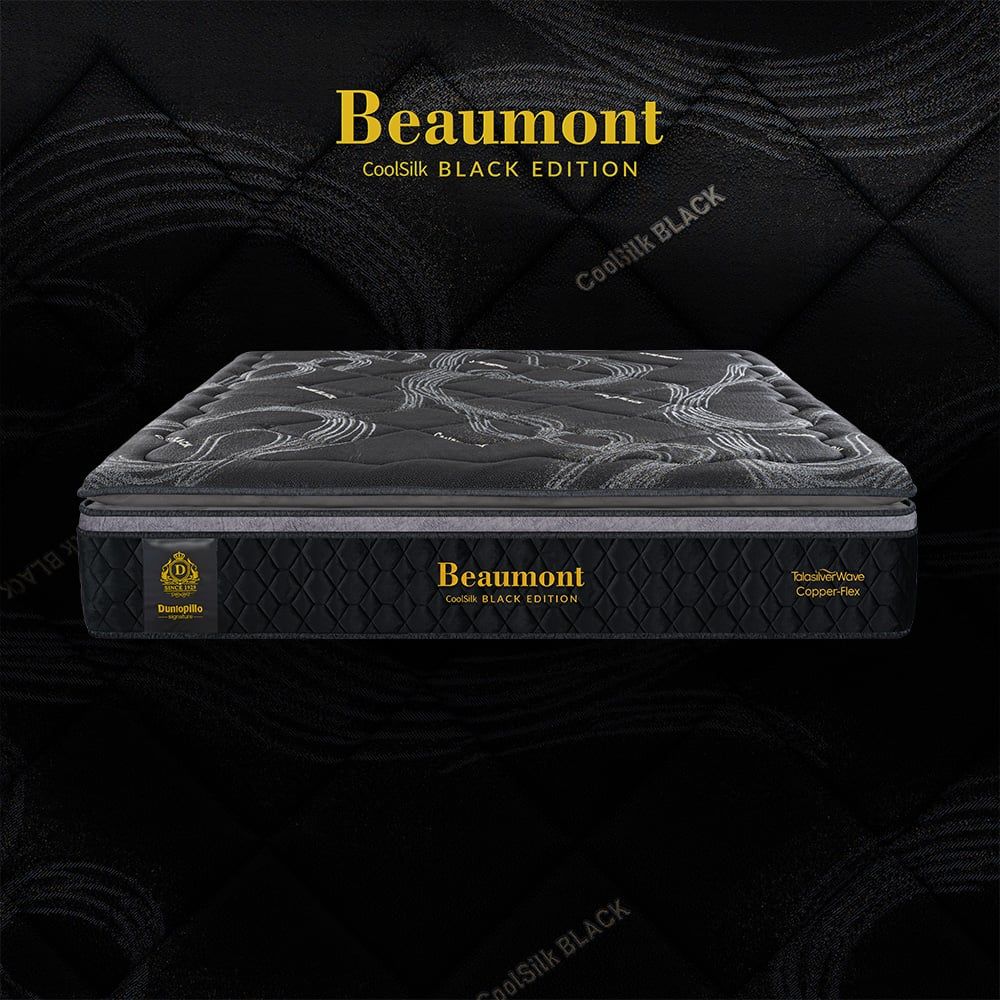 Nệm lò xo cao cấp CoolSilk BLACK Beaumont 38 cm