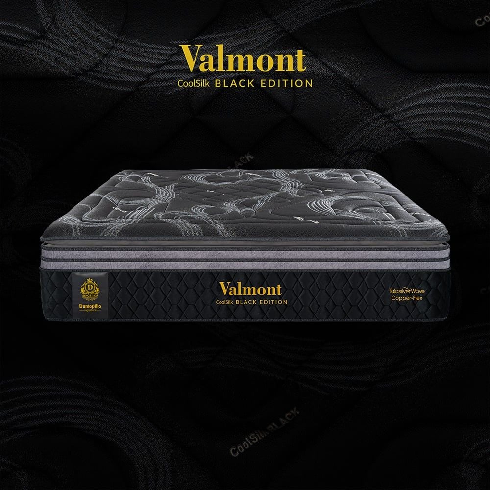 Nệm lò xo cao cấp CoolSilk BLACK Valmont 42 cm