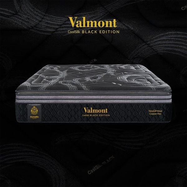 Nệm lò xo cao cấp CoolSilk BLACK Valmont 42 cm
