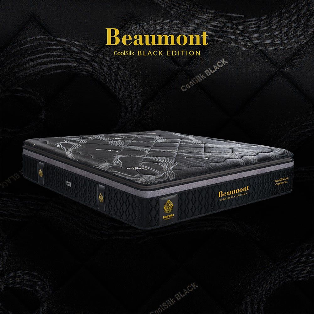 Nệm lò xo cao cấp CoolSilk BLACK Beaumont 38 cm
