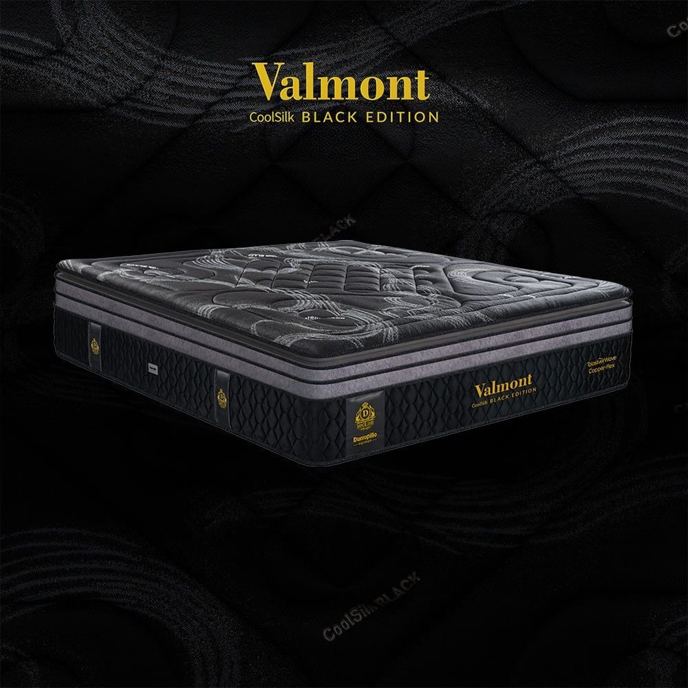 Nệm lò xo cao cấp CoolSilk BLACK Valmont 42 cm