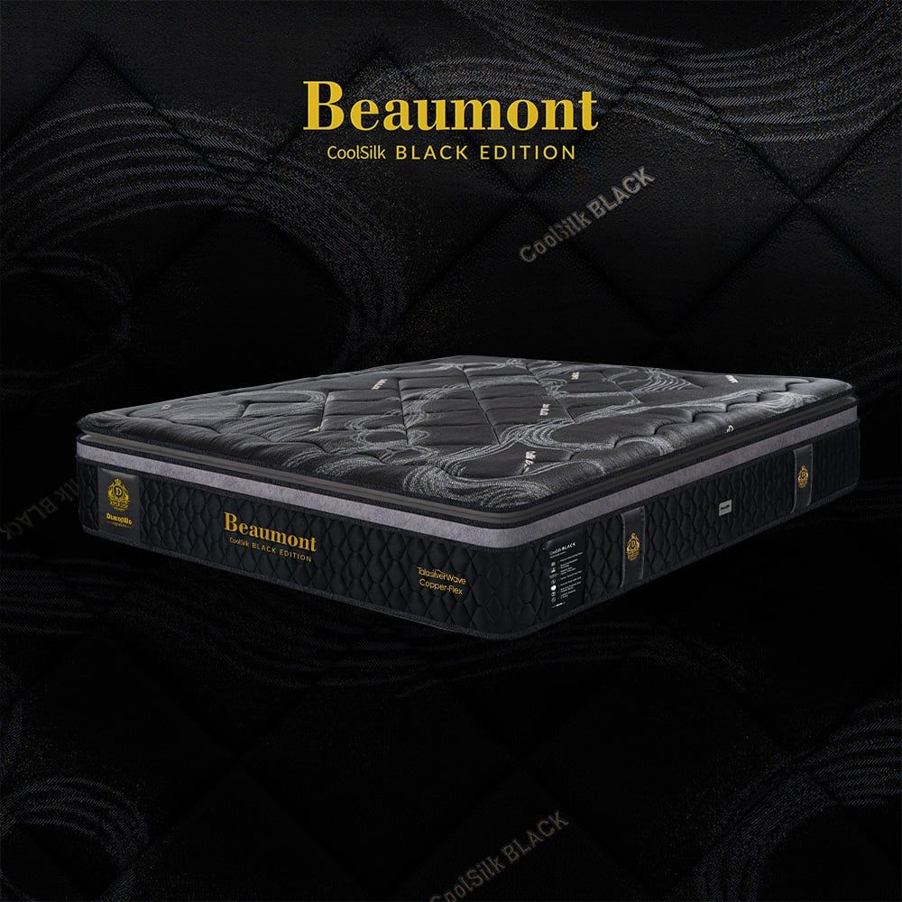 Nệm lò xo cao cấp CoolSilk BLACK Beaumont 38 cm