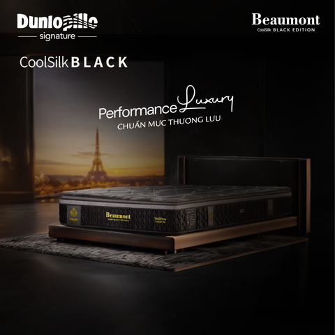 Nệm lò xo cao cấp CoolSilk BLACK Beaumont 38 cm