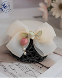  Kẹp Búi Tóc Lưới Công Sở Nơ Voan Đính Hoa Tulip Cánh Bướm Cao Cấp KB01 