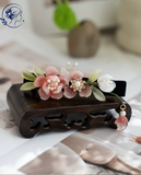  Kẹp Tóc Ngang Phối Hoa Hồng Cam Đào Phong Cách Cổ Điển: KS06 