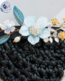  Kẹp Búi Tóc Lưới Đính Hoa Đá Cẩm Thạch Sang Trọng: KB07 