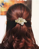  Kẹp Bấm Nửa Đầu Hình Hoa Phối Đá Pha Lê Cao Cấp Cho Nữ: KS013 