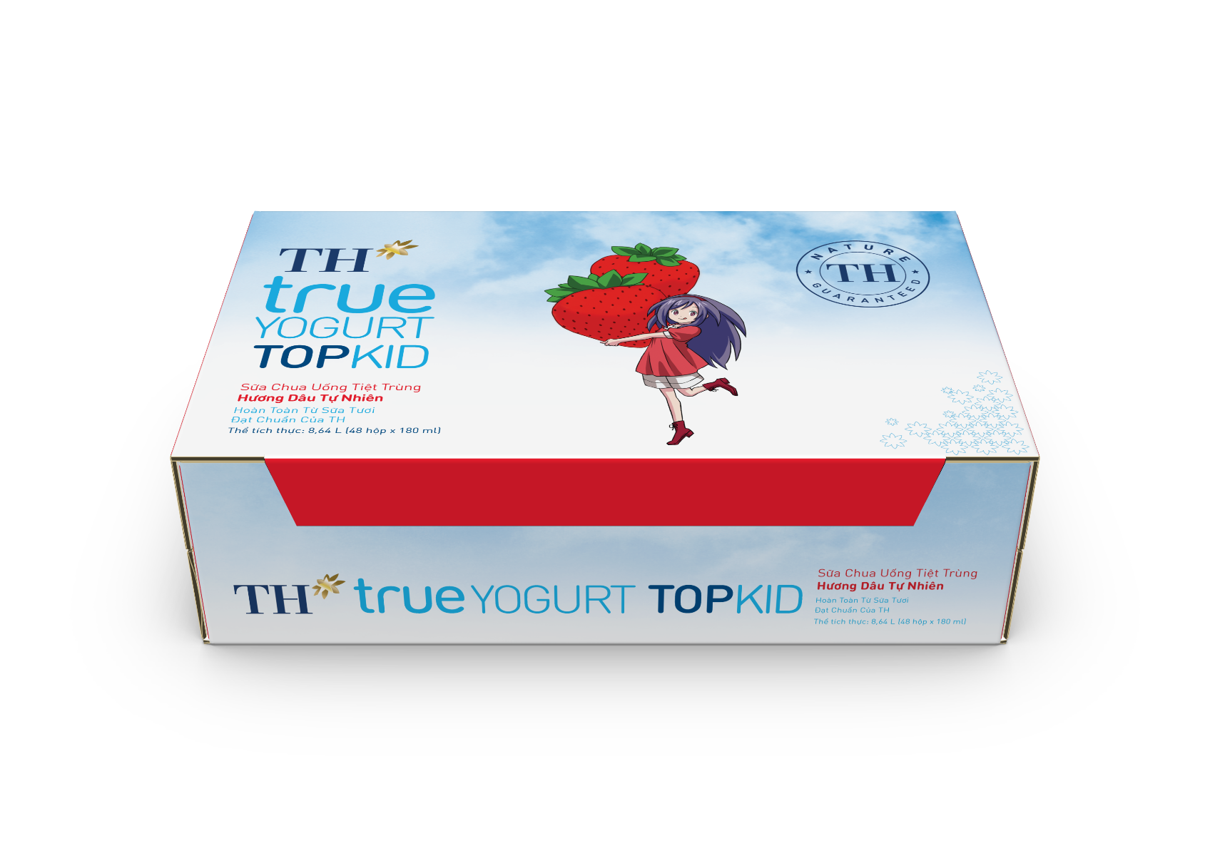 Sữa chua uống tiệt trùng hương Dâu tự nhiên TH true YOGURT TOPKID 180 ml