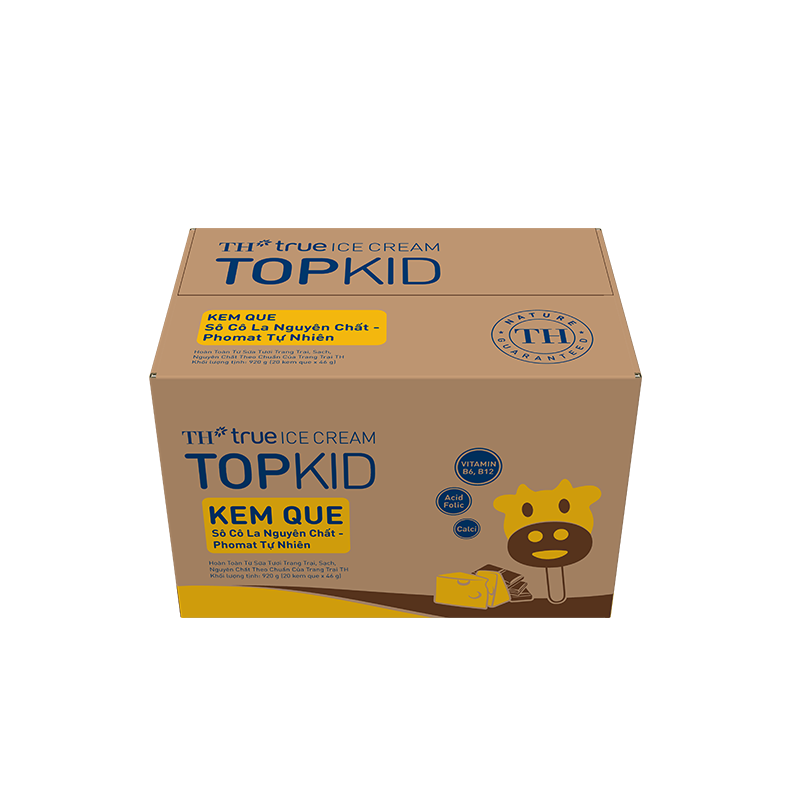 Kem que Sô cô la nguyên chất – Phomat tự nhiên TH true ICE CREAM TOPKID 46 g