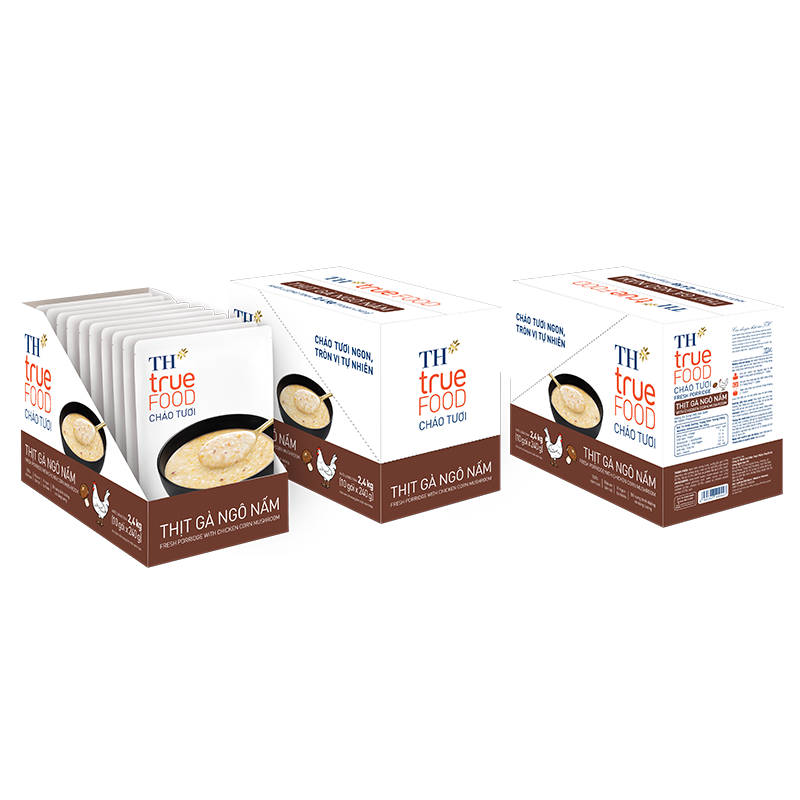 Cháo tươi Gà ngô nấm TH true FOOD 240 g