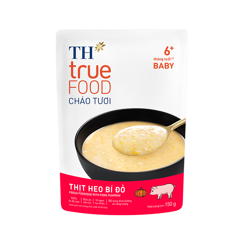 Cháo tươi thịt Heo bí đỏ TH true FOOD 150 g