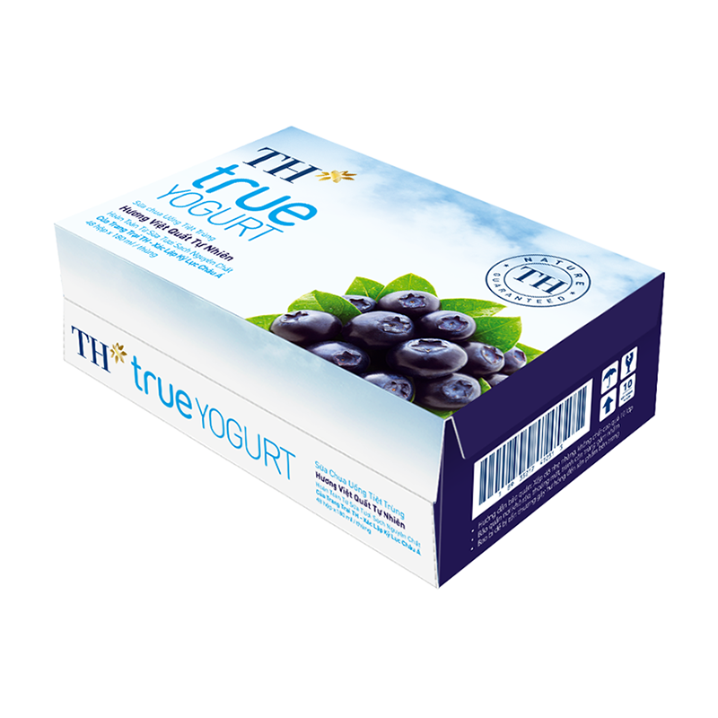 Sữa chua uống tiệt trùng hương Việt quất tự nhiên TH true YOGURT 180 ml