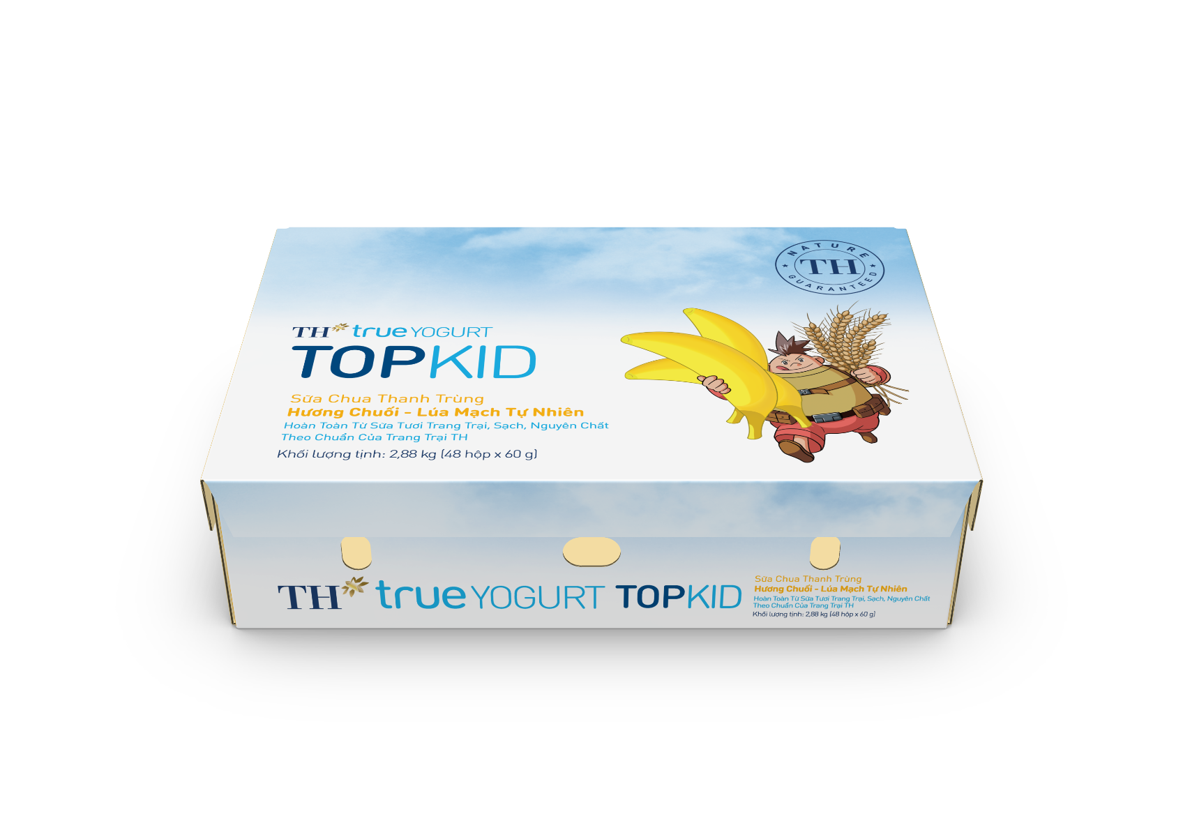Sữa chua thanh trùng hương Chuối - Lúa mạch tự nhiên TH true YOGURT TOPKID 60 g