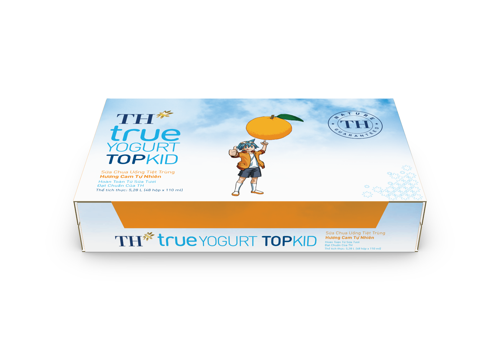 Sữa chua uống tiệt trùng hương Cam tự nhiên TH true YOGURT TOPKID 110 ml