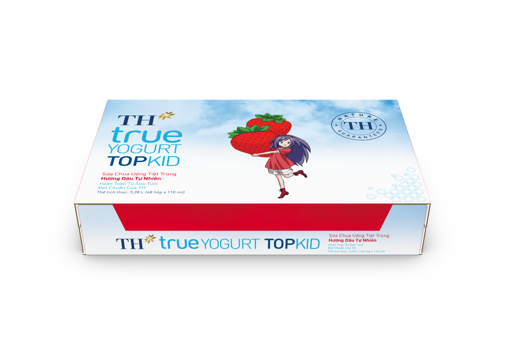 Sữa chua uống tiệt trùng hương Dâu tự nhiên TH true YOGURT TOPKID 110 ml