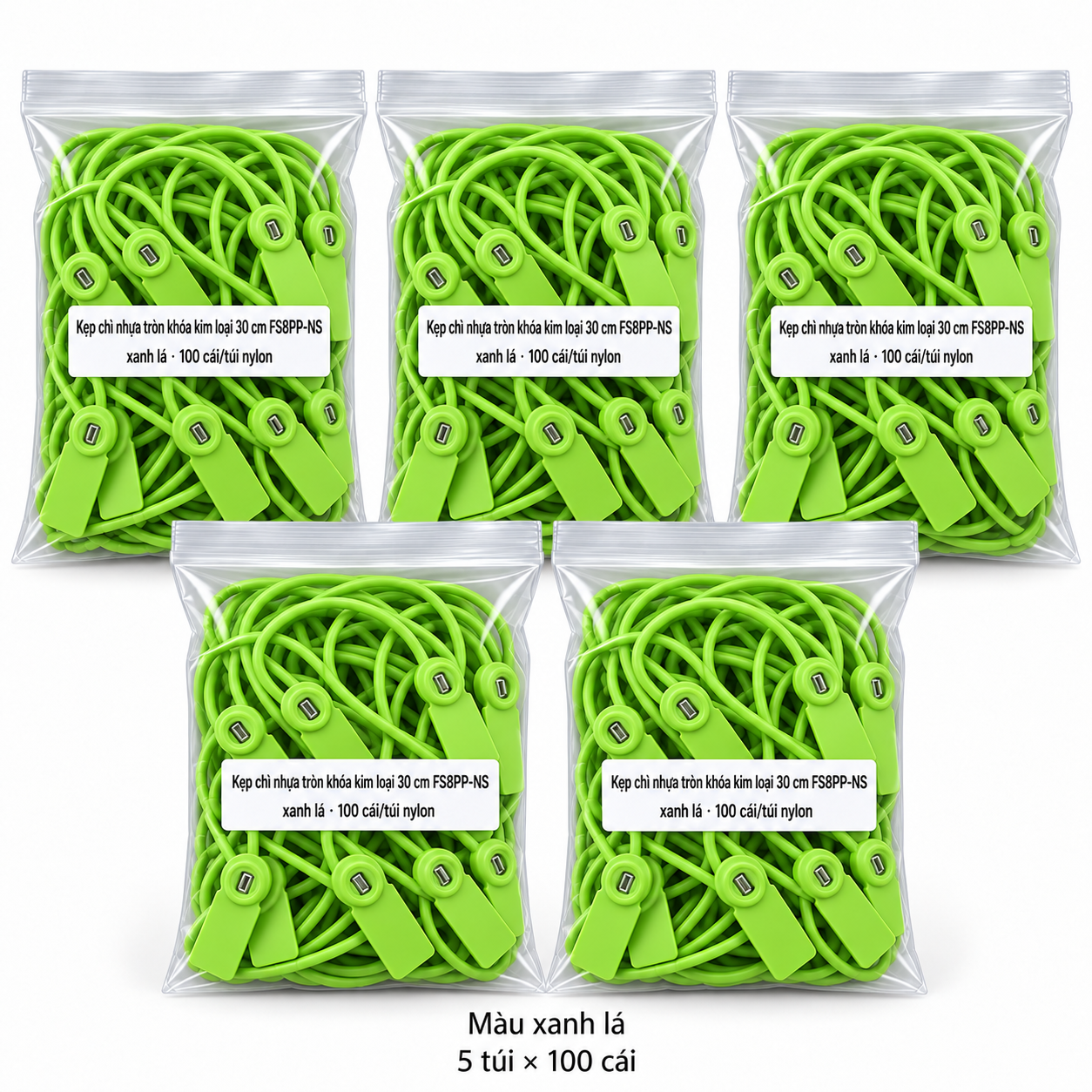  Kẹp Chì Nhựa Tròn 30Cm Túi 100c 