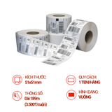  Decal Nhiệt 51x51mm (189m/3500 tem) 