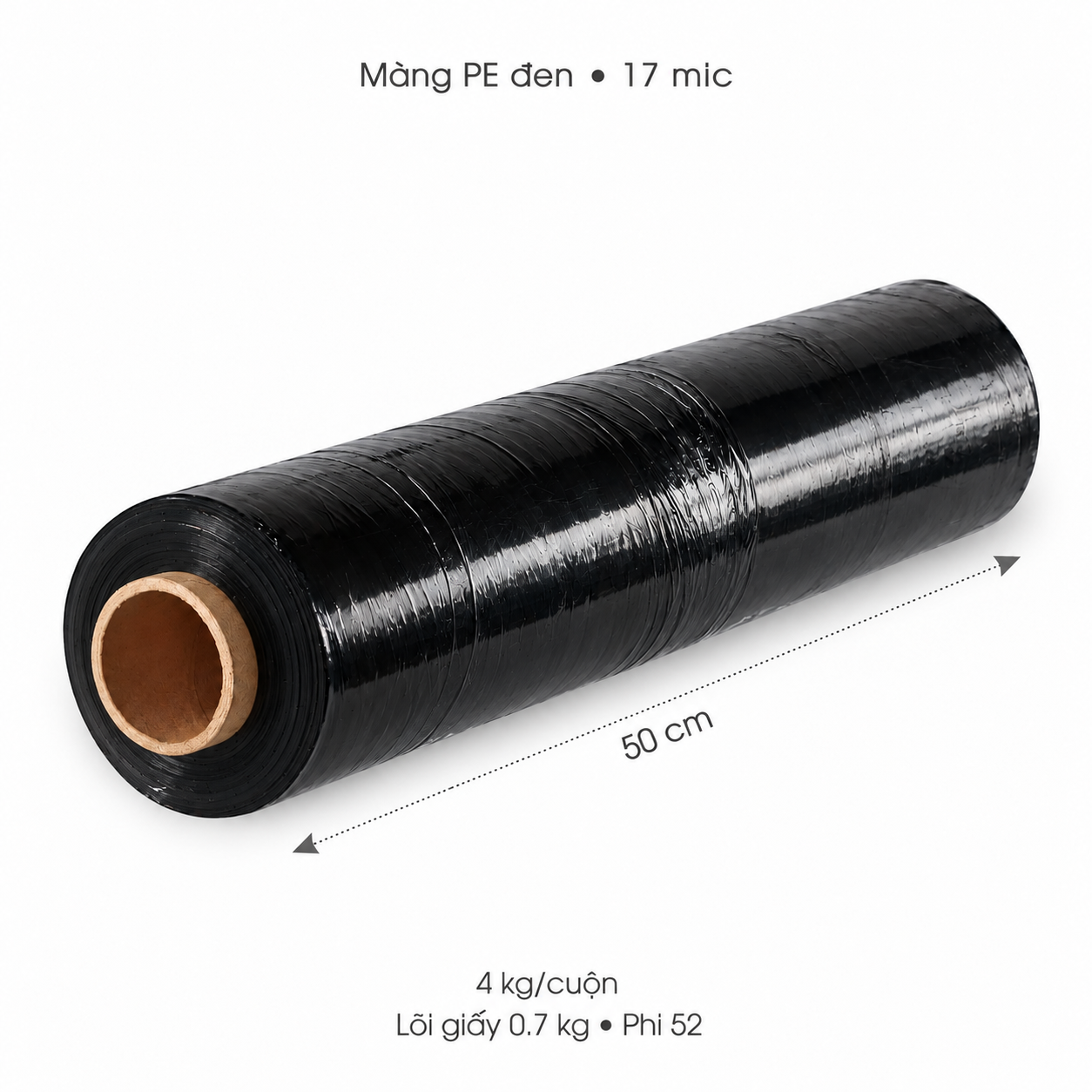  Màng PE Màu Đen 50cm - 17mic 