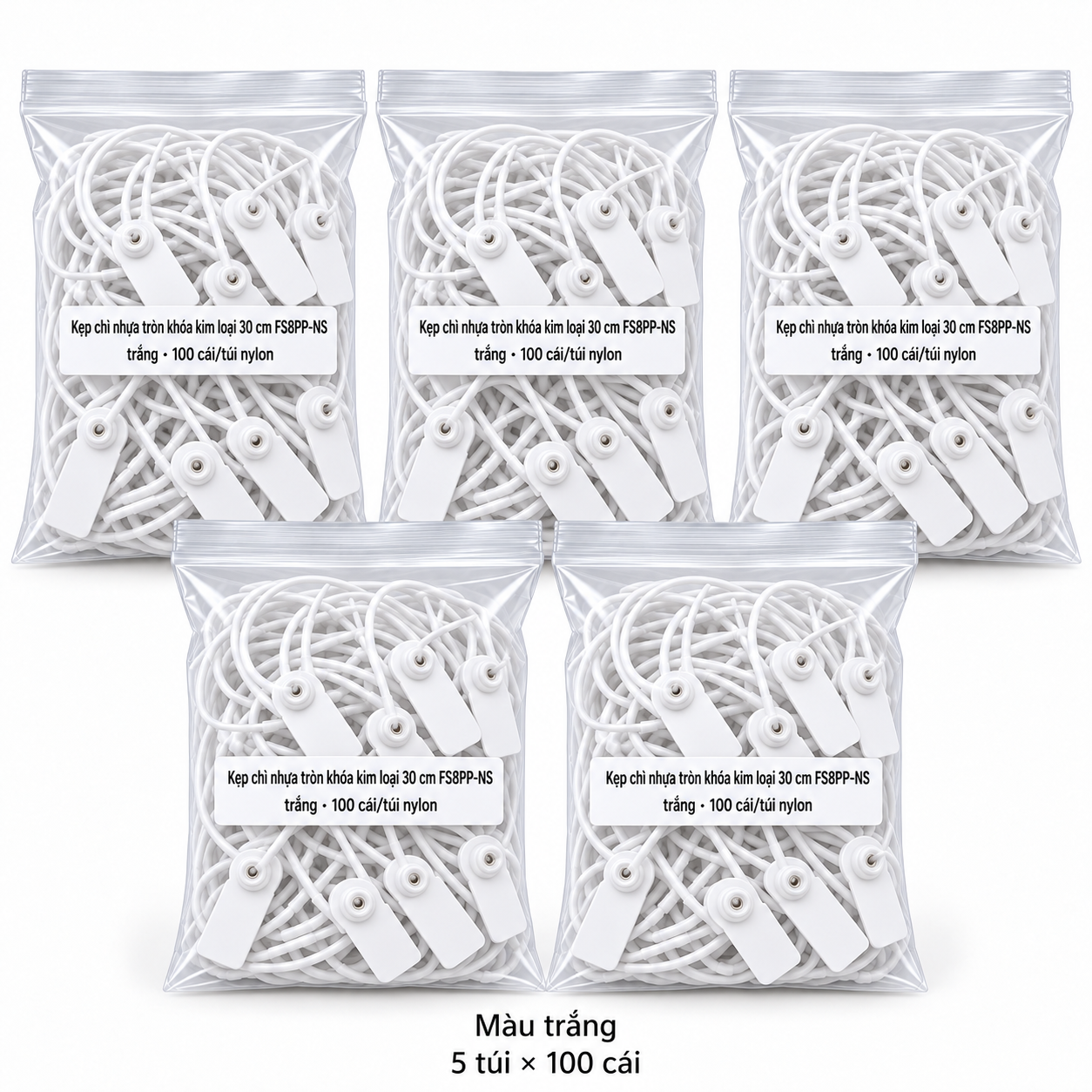  Kẹp Chì Nhựa Tròn 30Cm Túi 100c 