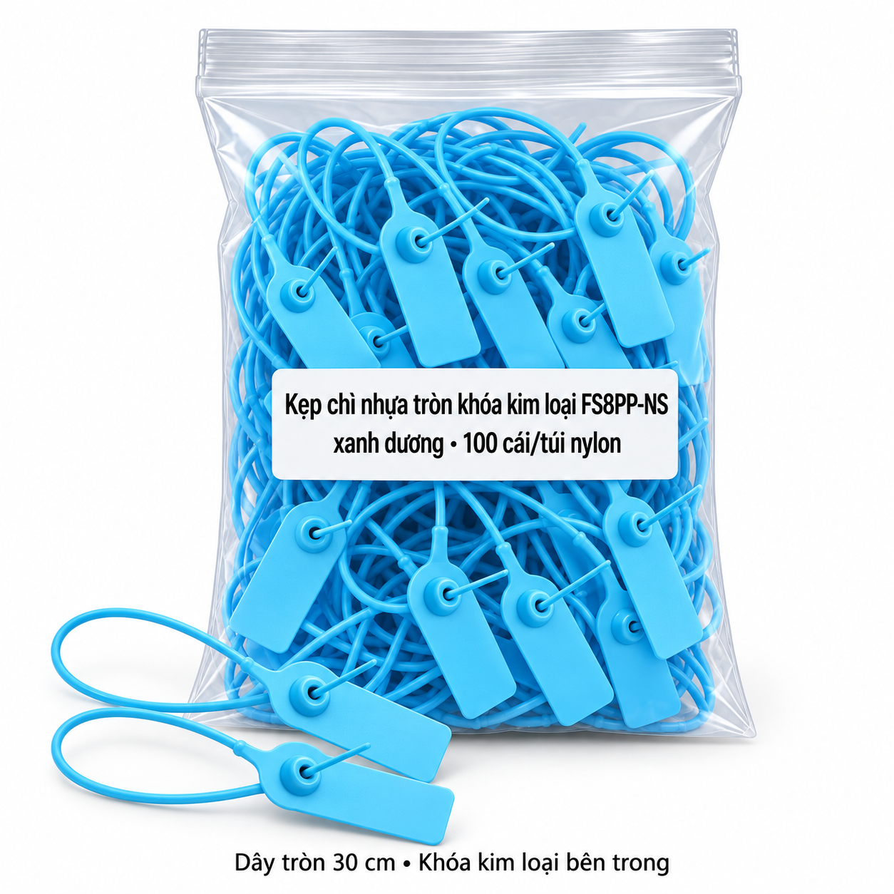  Kẹp Chì Nhựa Tròn 30Cm Túi 100c 