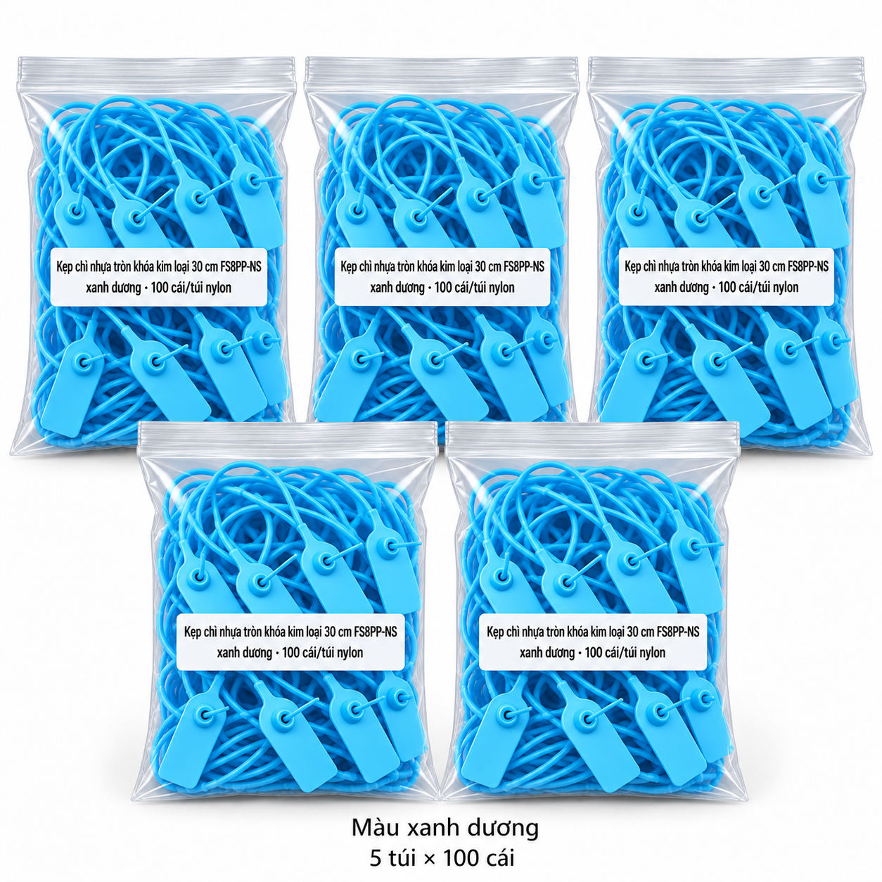  Kẹp Chì Nhựa Tròn 30Cm Túi 100c 