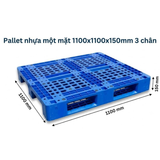  Pallet HDPE Một Mặt 1100x1100x150 