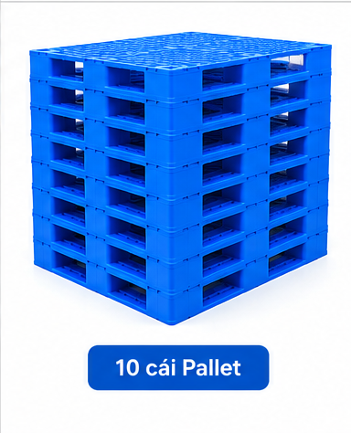  Pallet Nhựa Xanh 1200x1000x150 Các Mặt 