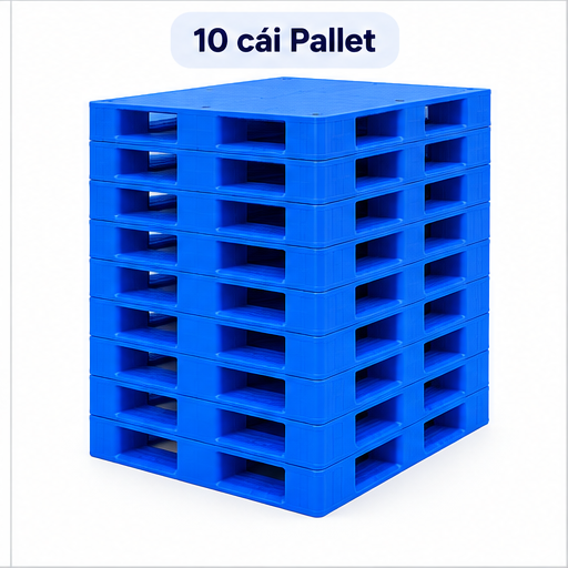  Pallet Nhựa Xanh Mặt Kín 1100x1100x140 