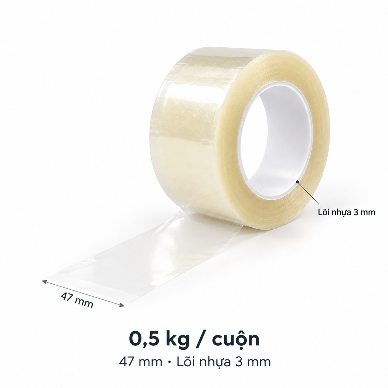  Băng dính OPP 47mm - Lõi nhựa 