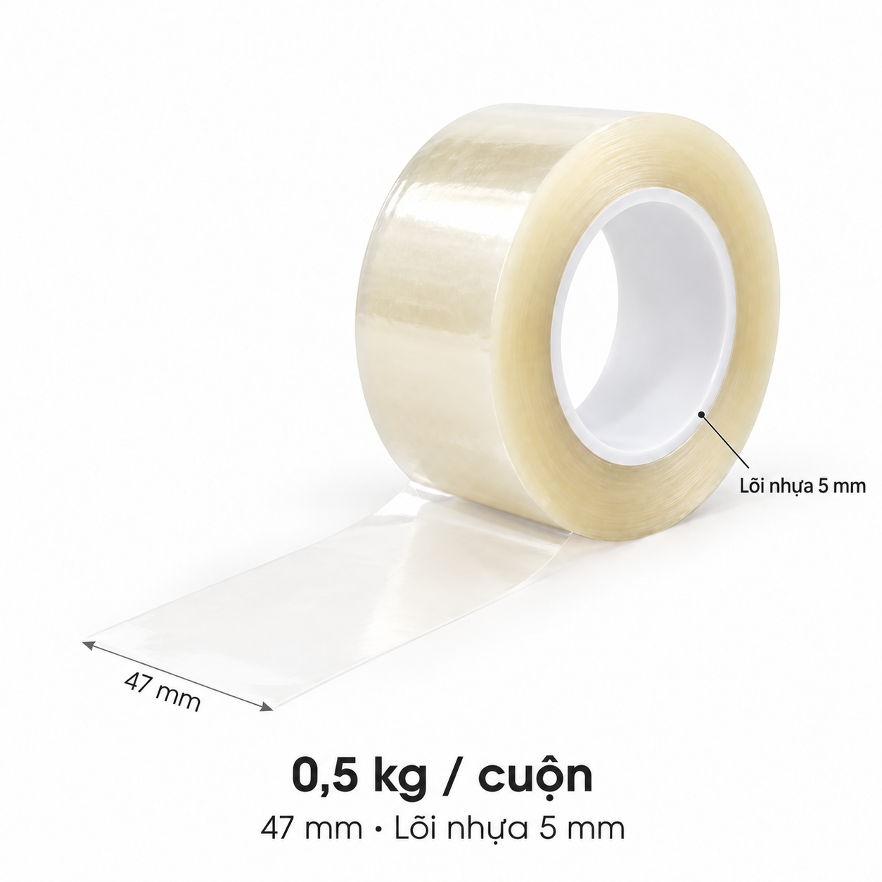  Băng dính OPP 47mm - Lõi nhựa 