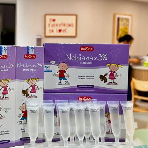 Buona Nebial/ Nebianax 3% Flaconcini, Dung Dịch Nhỏ Mũi Giảm Sổ Mũi, Nghẹt Mũi - Hộp 20 ống 5ml