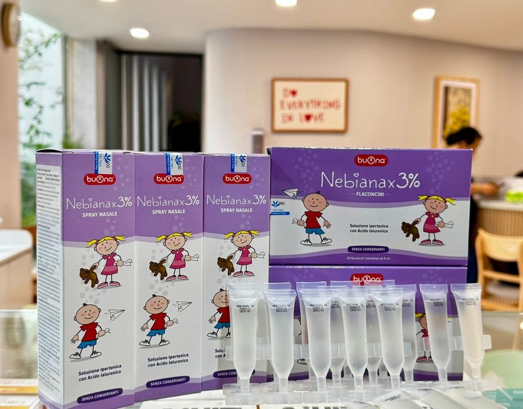 Buona Nebial/ Nebianax 3% Flaconcini, Dung Dịch Nhỏ Mũi Giảm Sổ Mũi, Nghẹt Mũi - Hộp 20 ống 5ml
