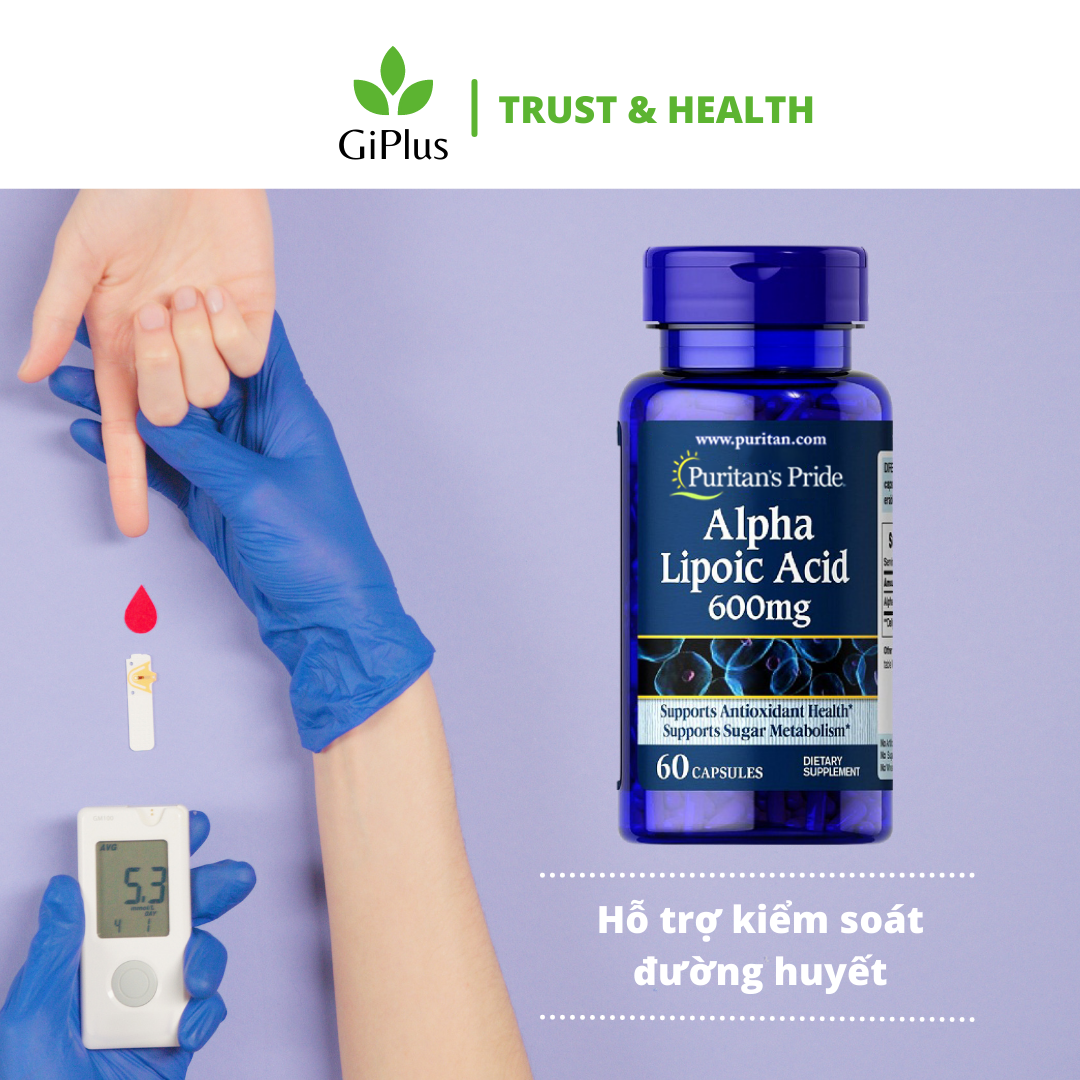  Viên Uống Bổ Sung Alpha Lipoic Acid, Ngăn Ngừa Lão Hóa Puritan’s Pride Alpha Lipoic Acid 600mg (60 viên/Lọ) 