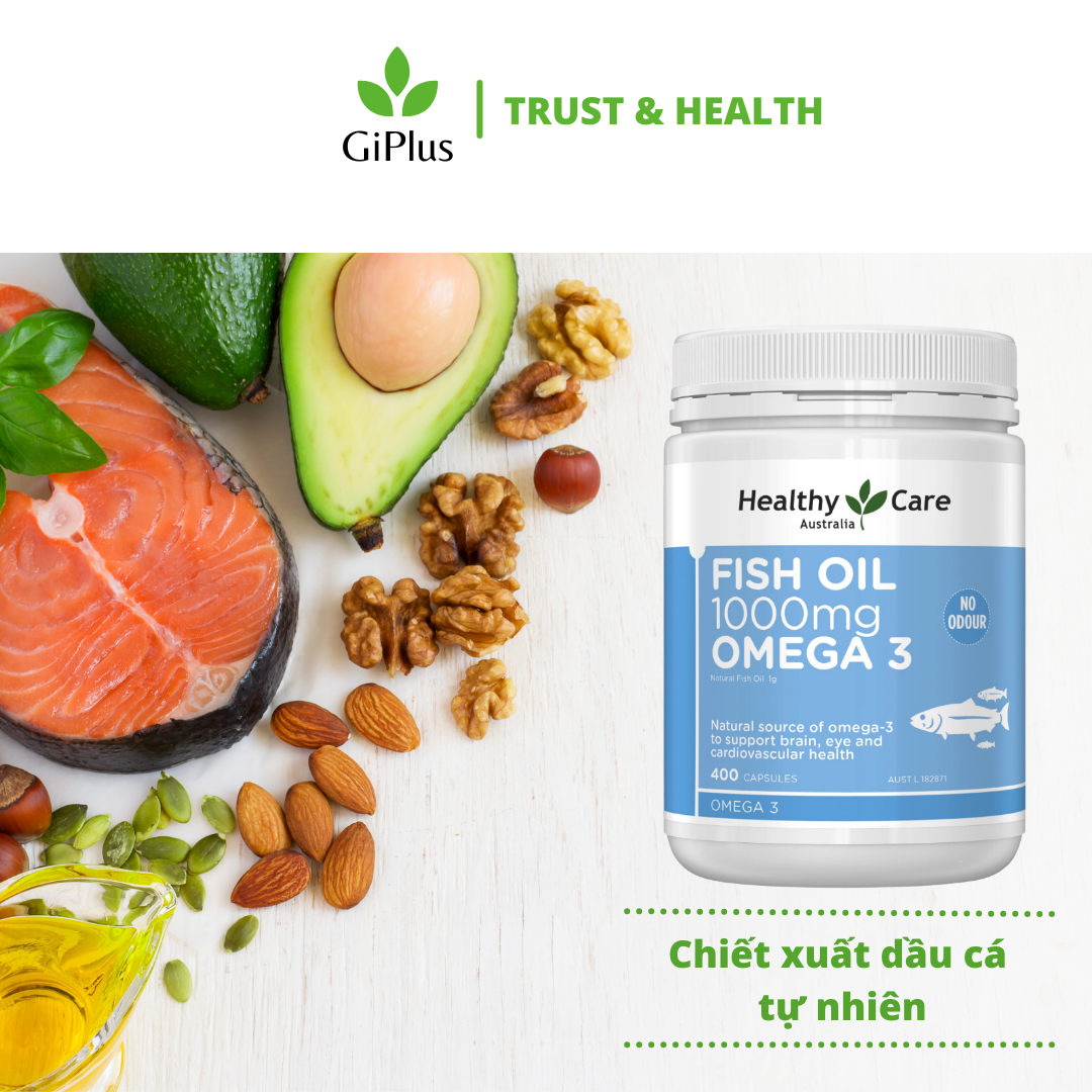  Viên Uống Dầu Cá Healthy Care Fish Oil 1000mg Omega-3 (400 viên/ lọ) 