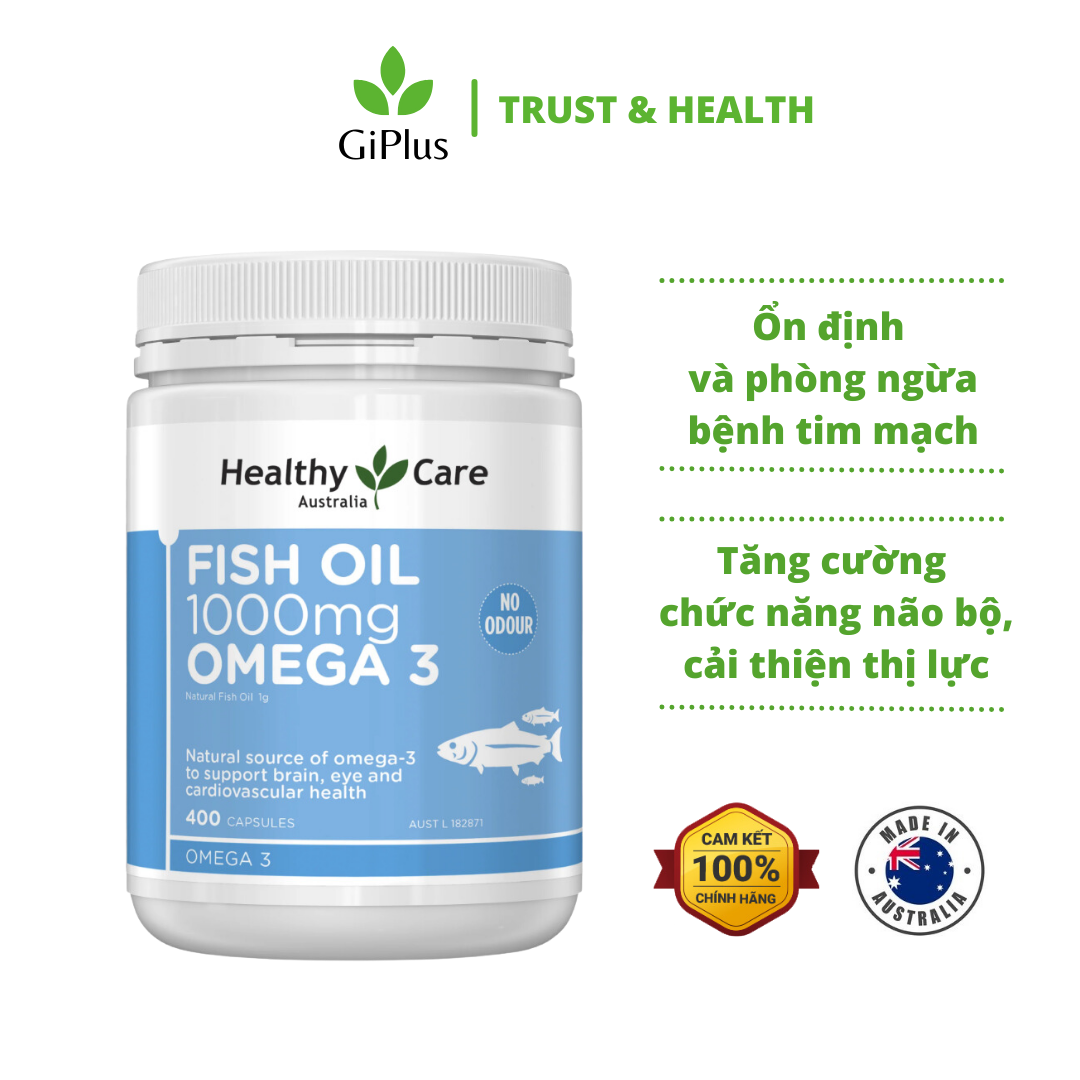  Viên Uống Dầu Cá Healthy Care Fish Oil 1000mg Omega-3 (400 viên/ lọ) 