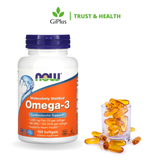  Viên Uống Dầu Cá NOW Omega-3 Fish Oil 1000mg Hỗ Trợ Tim Mạch, Cải Thiện Thị Lực   (100 viên/lọ) 
