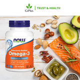  Viên Uống Dầu Cá NOW Omega-3 Fish Oil 1000mg Hỗ Trợ Tim Mạch, Cải Thiện Thị Lực   (100 viên/lọ) 
