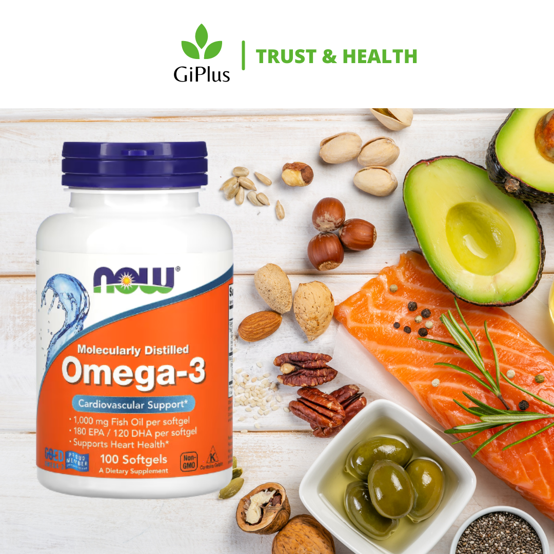  Viên Uống Dầu Cá NOW Omega-3 Fish Oil 1000mg Hỗ Trợ Tim Mạch, Cải Thiện Thị Lực   (100 viên/lọ) 