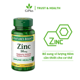  Viên Uống Nature’s Bounty Zinc 50mg Bổ Sung Kẽm, Tăng Đề Kháng,  Cải Thiện Sinh Lý Nam Giới (100 viên/lọ) 