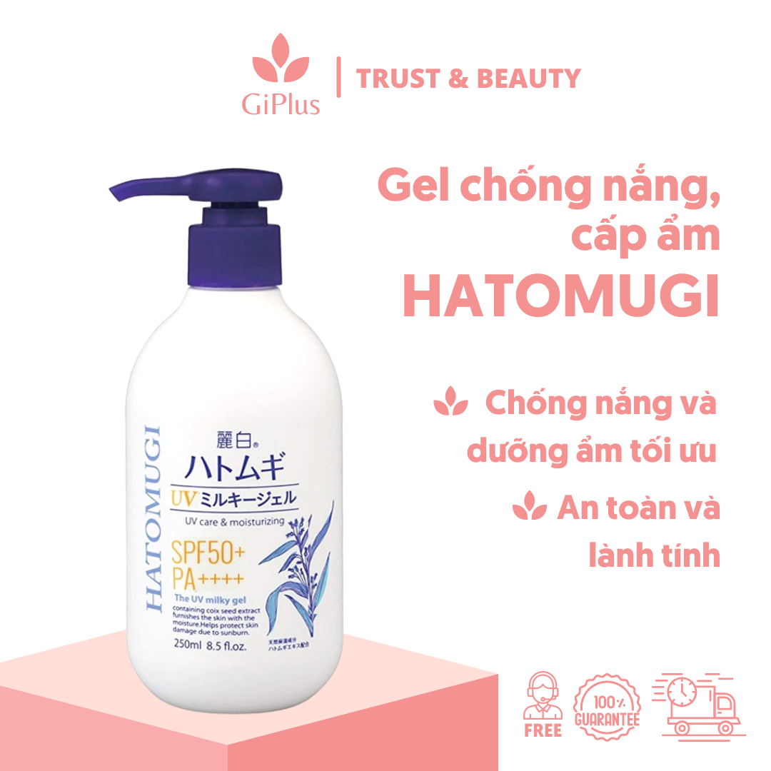  Gel Chống Nắng, Cấp Ẩm, Dưỡng Da Sáng Mịn Hatomugi Toàn Thân 250ml UV Care Moisturizing SPF50+/PA++++ (250ml/Chai) 