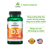  Viên Uống Swanson Vitamin D3 1,000 IU Cung Cấp Vitamin D3, Ngăn Ngừa Loãng Xương (250 viên/lọ) 