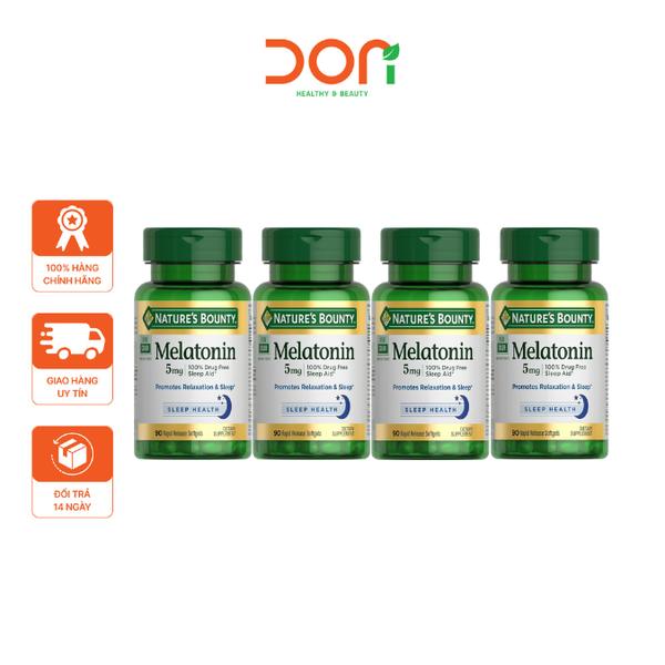  Viên Uống Hỗ Trợ Điều Hòa Giấc Ngủ Nature’s Bounty Melatonin 5mg (60 viên/lọ) 