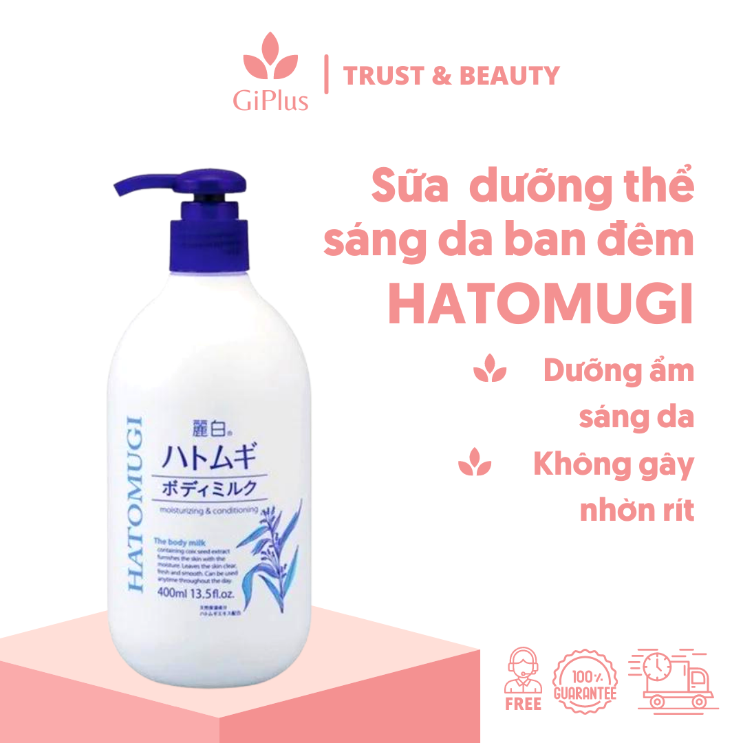  Sữa Dưỡng Thể Sáng Da Ban Đêm Hatomugi 400ml Reihaku Hatomugi Body Lotion (400ml/Chai) 